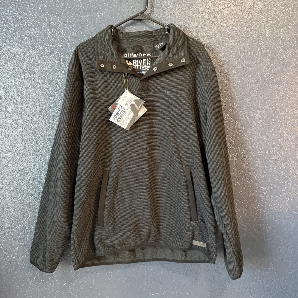 Powder River Outfitters Men's‎ L Snap Neck Pullover Black Diamond Knit